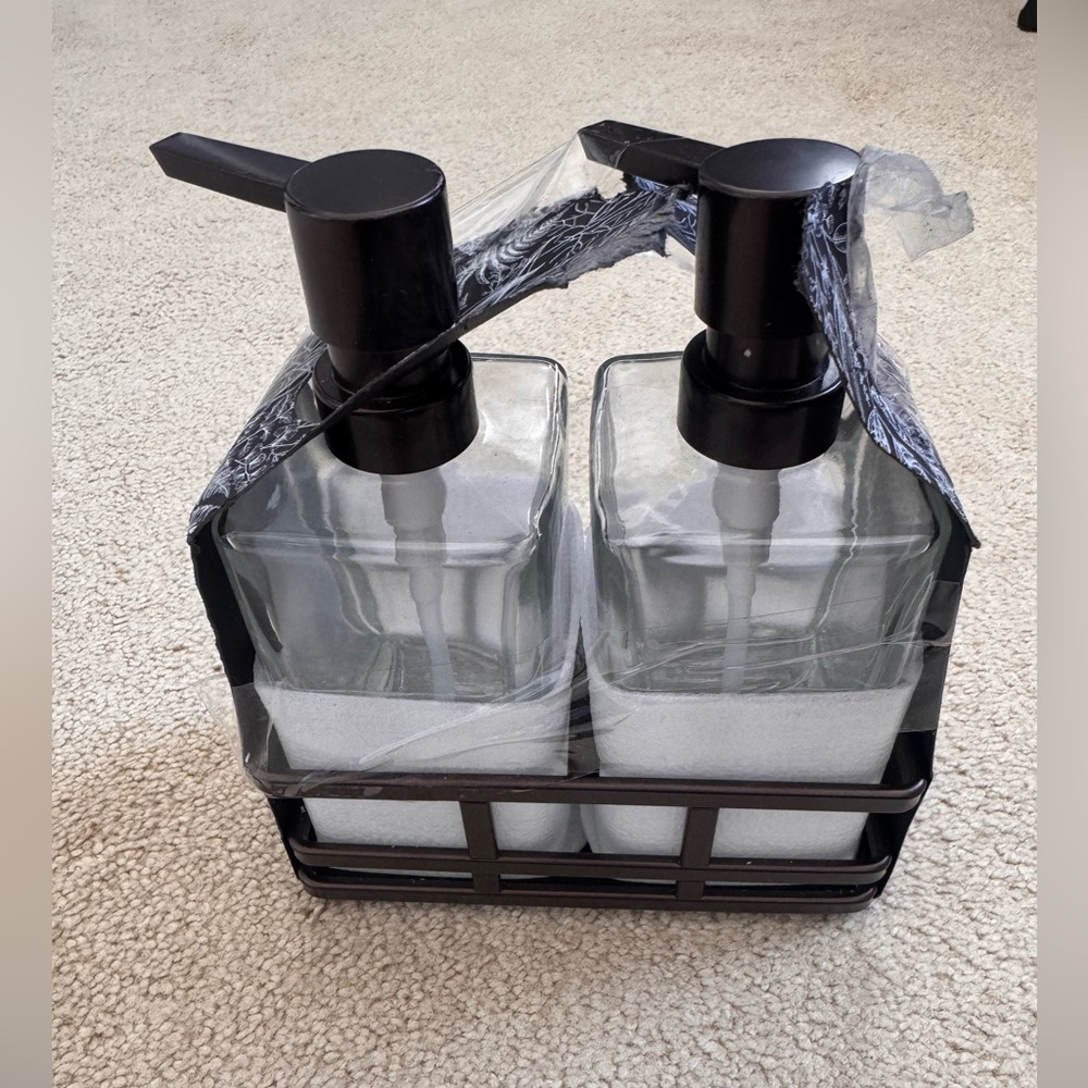 Glass Dispenser Caddy Set